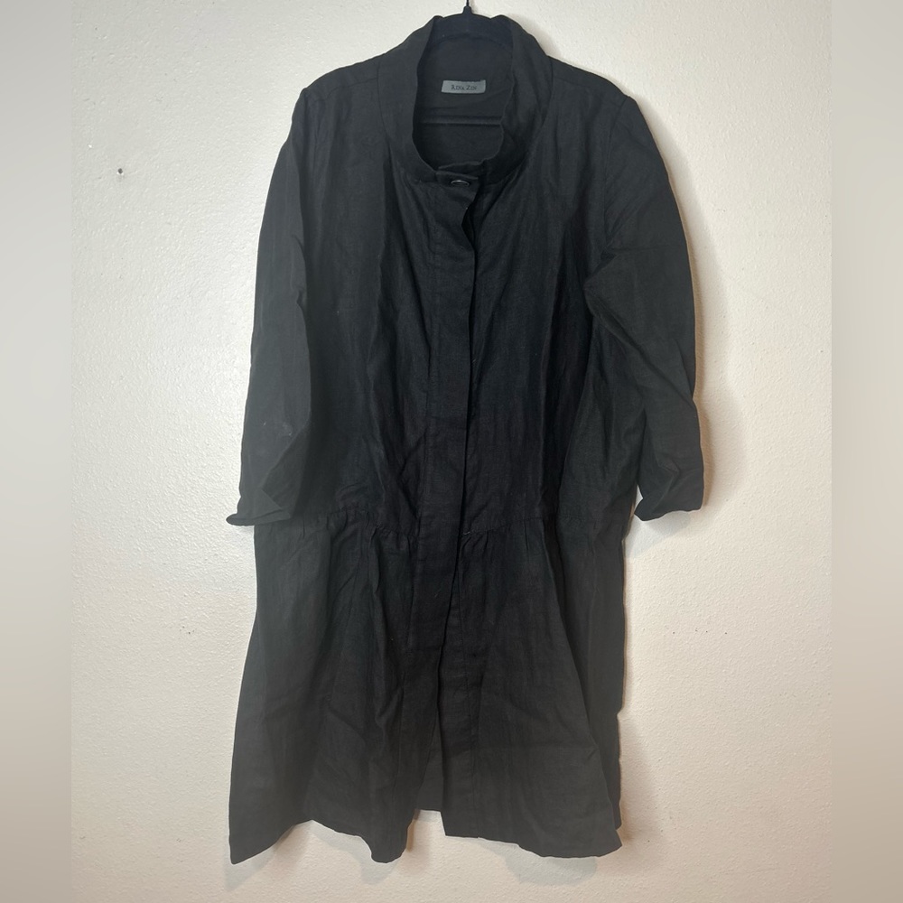 Rina Zin Black Linen buttoned down dress/ or light coat